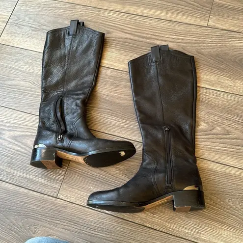 Louise et Cie Zada Black Leather Tall Knee
High Riding Boots Women's Size 7.5