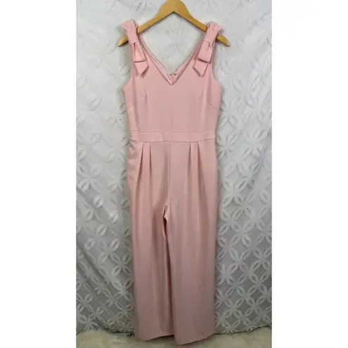 Elle Pink Sleeveless Bow Wide Leg Jumpsuit Size S