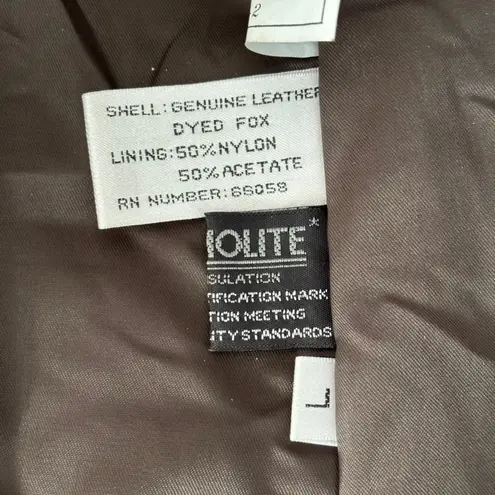 Vintage Rallee Leather Fox Fur Coat Sz L Chocolate Brown Thermolite Maximalism Size L