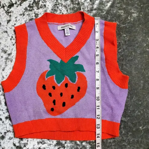 Urban Outfitters Shrunken Fit Strawberry Sweater vest