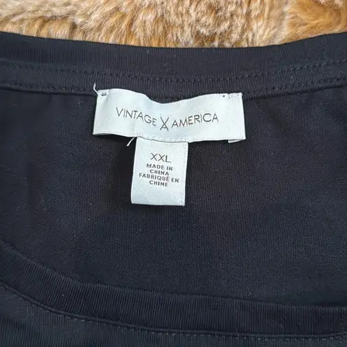 Vintage America Black Cherry Print Women's Top size XXL