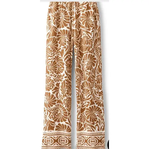 Soft Surroundings Oceo Gauze Nautical Shells Neutral Tunic Top Pants Set P XL