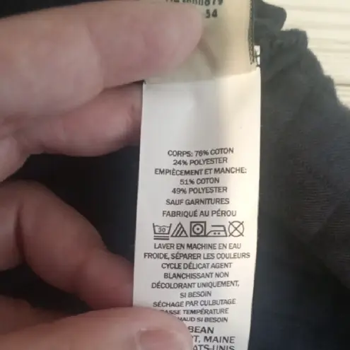 L.L.Bean  Navy Quilted Sweatshirt Mockneck Sweatshirt Outdoors Womens 3X - Image 8