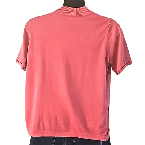 Isaac Mizrahi Live! Pink Mockneck Elbow Sleeve Sweater Pullover