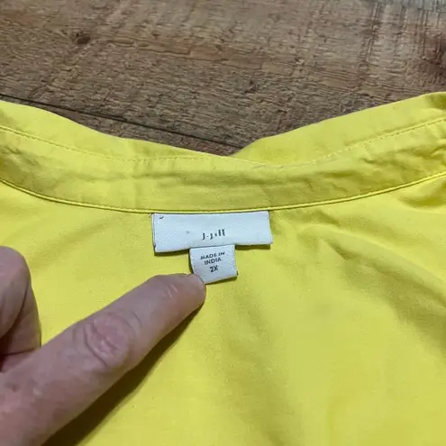 J. Jill Women's Bright Yellow Cotton Blend Oversized Popover Tunic Top Sz 2X