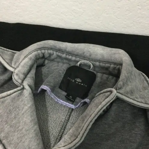 Iris basic Women Gray Double Breasted Sweatshirt Jacket Size M