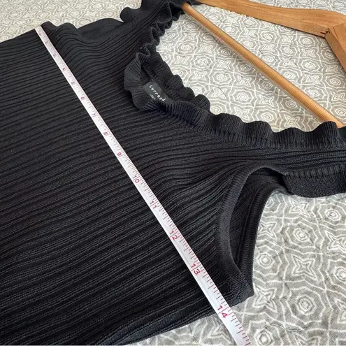 Current Air Anthropologie Ribbed Sleeveless Tank Midi Dress Black Size M