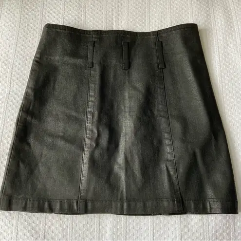 LF Black Wax Denim Skirt by CARMAR x