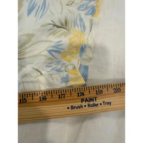 Erika Collection Floral Short Sleeve Top & Crop Pajama Pants Set Sleepwear White Size L