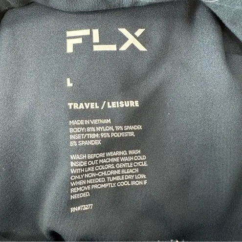 FLX Activewear Top Long Sleeve Womens Large Travel Leisure Mock Turtleneck Teal Green