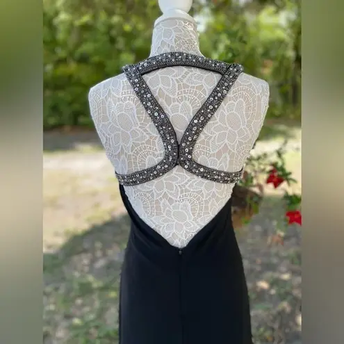 Montorio Knitwear Full Length Beaded Black Evening Formal Gown Dress Elegant M Size undefined