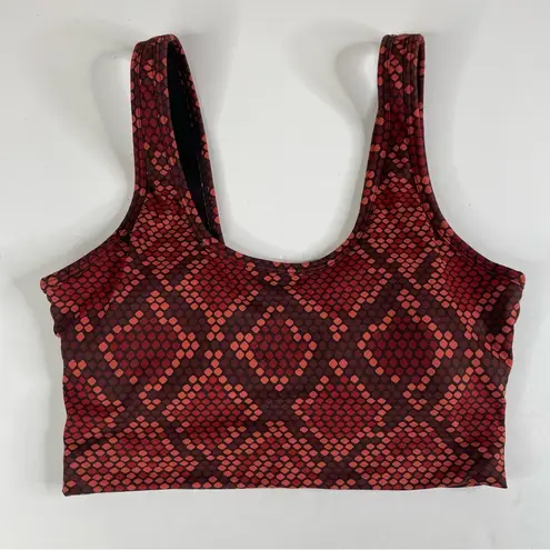 Balance Athletica  Red Snakeskin Print Sports Bra Small