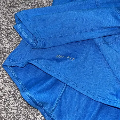 Nike  Blue Long Sleeve Fitted Polo Tee