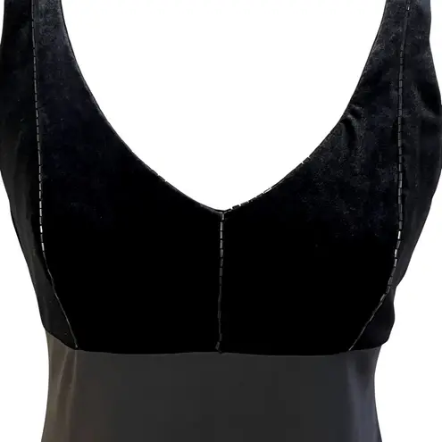 Vtg Niki By Niki Livas Y2K Maxi Evening Dress Sz 8Velvet Top Whimsigoth 90s HOCO Black