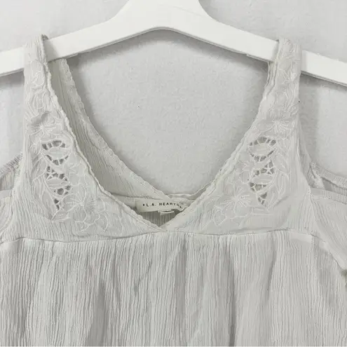 LA Hearts  Cold Shoulder Blouse Lace Woman’s Medium White