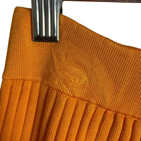 Nanushka Orange Ribbed Knit Wide Leg High Rise Pull