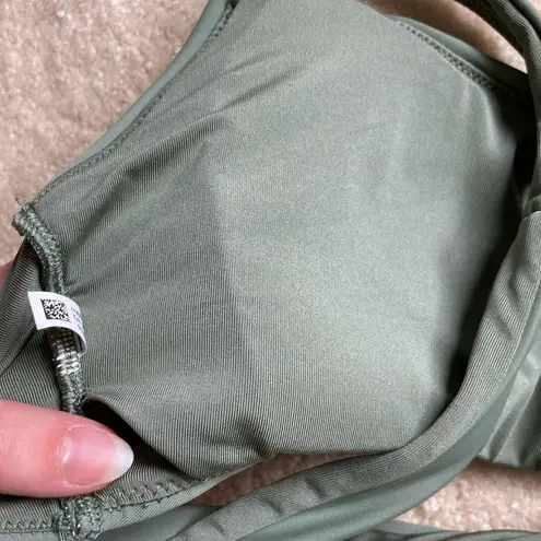 Aerie  Wide Strap Scoop Bikini Top Olive Green Women’s Size Large Swim Padded