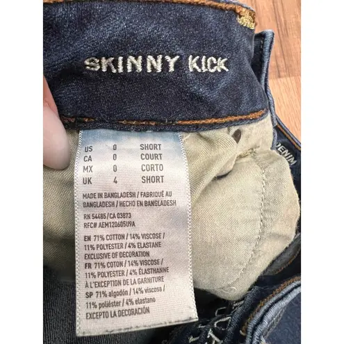 American Eagle 360 Super Stretch Bootcut Jeans Dark Wash Women's Size 0 Short Blue