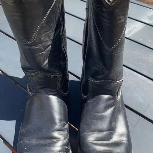 Justin Boots Justin Women’s Original Black Roper Round Toe Boots - size 6.5 - Image 4