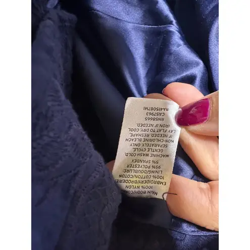 Rachel Parcell Navy Lace Midi Flounce Hem Skirt Size Medium