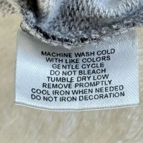 One Step Up Pullover Sweater Womens Size L Gray Black Striped Drop Shoulder Size L