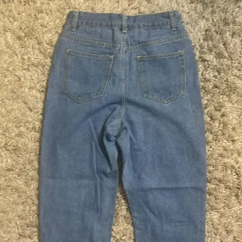 Nasty Gal  Distressed Knee High Waisted Mom Jeans new