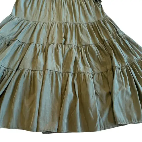 Muche & Muchette Vera Shift Dress Green Tiered Flowy Oversized One Size Women's Size M