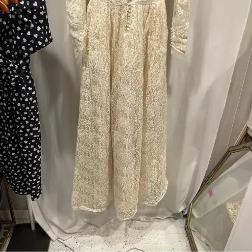 Handmade Vintage 40’s-50’s creamy lace sweetheart princess wedding dress gown bride dream