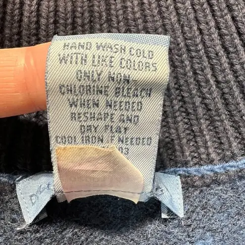 Duluth Trading Co Vest L Womens Blue Lambswool Cotton Knit Full Zip Sleeveless Size L