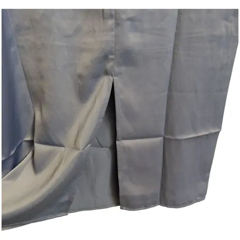 We Wore What NWT Blue Satin Charmeuse Cowl Neck Spaghetti Strap Slip Dress S