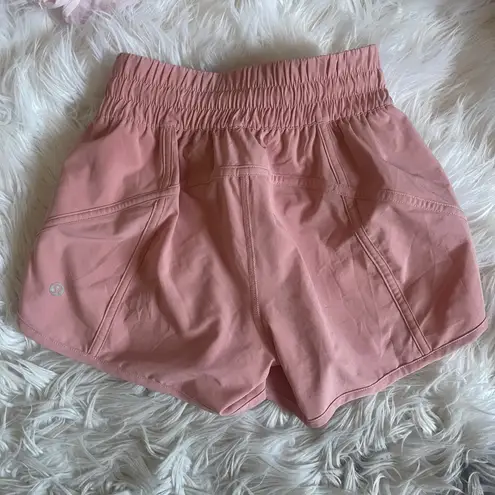 Lululemon  Pink Puff Tracker Low Rise LR 4” Inseam Shorts — Size 2 thumbnail 3