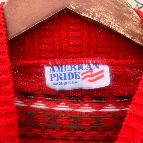 Vintage American Pride fair isle red knit gorpcore stripe sweater