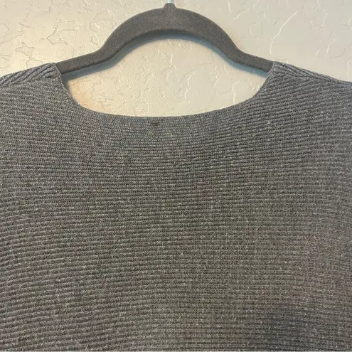 Ella Moss charcoal gray v-neck ribbed pullover sweater size large