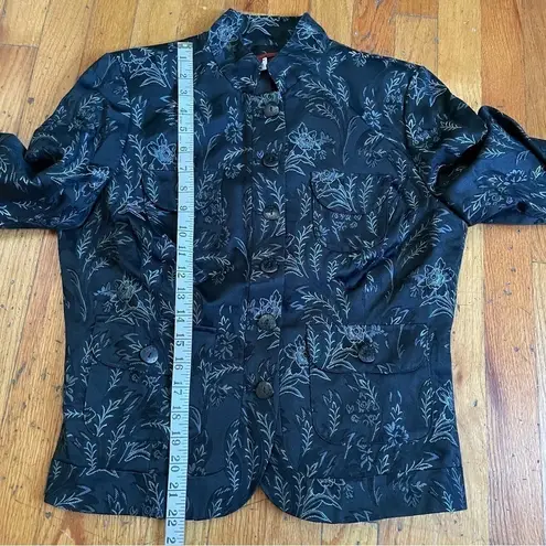 Tapemeasure Black Metallic Floral Embroidered Jacket Size 10
