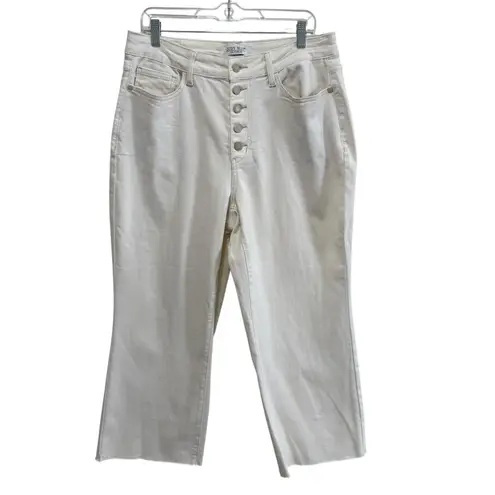 Judy Blue Don't Be Salty High Rise Wide Leg Cropped Jeans Size 14W White Stretch
