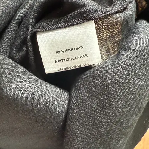 Eileen Fisher Petites Cropped Straight Irish Linen Draw String Pants SZ PL Black Size L