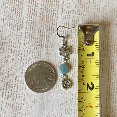 Handmade retro vintage fairy boho funky hippie style spiral flower dangle earrings🌀🌱