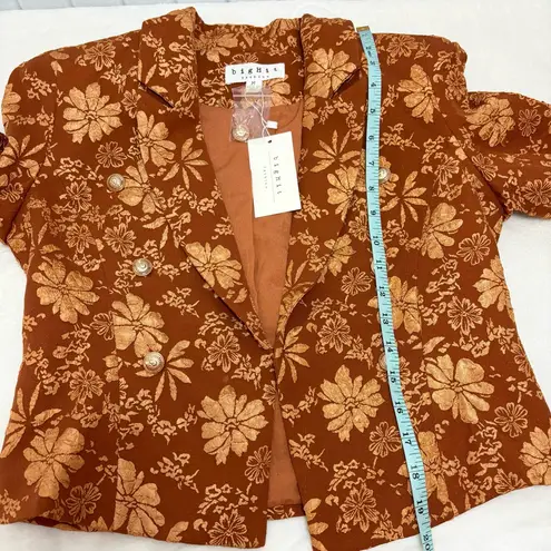 Elegant Floral Burnt Orange Blazer Size M New Size M