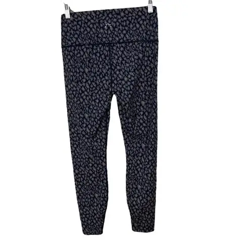 Varley Navy Blue Abstract Leopard Spotted Print Leggings Size Large