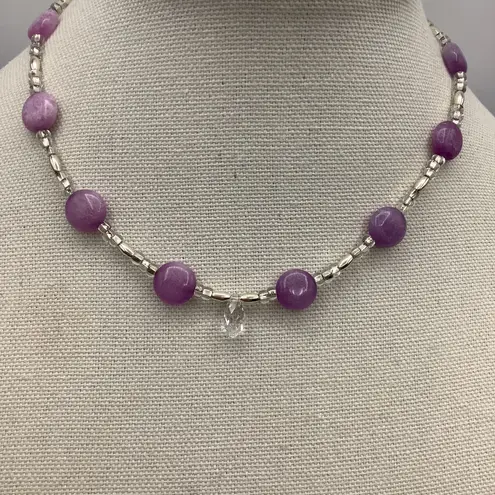 Amethyst Vintage And Sparkle Crystal Charm Beaded Necklace