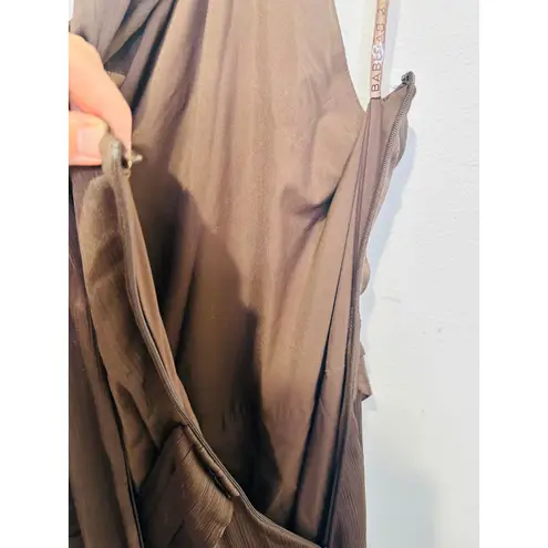 SACHIN & BABI Brown Sleeveless Tie Neck Banded Waist Kayla A