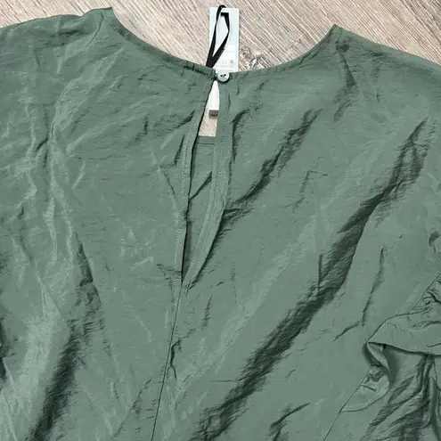 Prologue Women's Green Bishop Long Sleeve Ruffle Top - Size Large - NWT