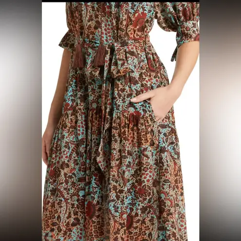 Ulla Johnson 2023 Summer Ulla Johnson Selena Coverup Midi Dress Lapis Size P XS Boho Wedding