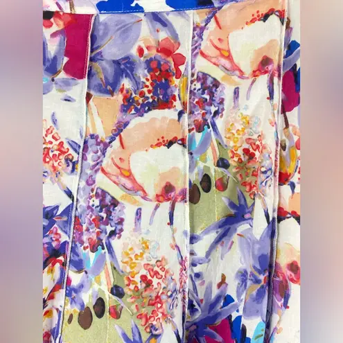 Coldwater Creek Women’s 2XL Floral Pleated Multicolor Cotton Blend Midi Skirt