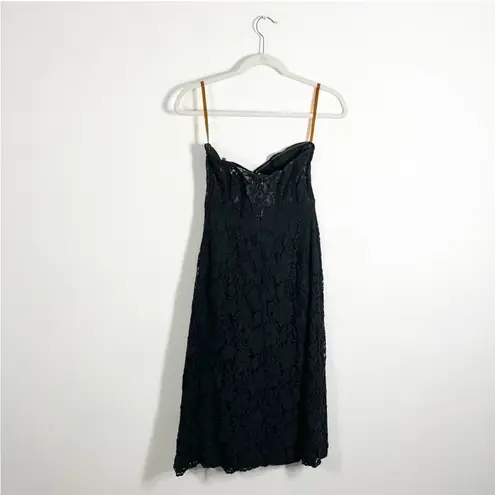 Fame and Partners Mariposa Black Lace Strapless Midi Dress Size 2