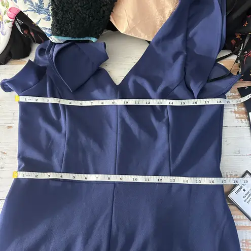 Rachel Rachel Roy Ruffled Sleeve Cropped Jumpsuit Navy Size XL Stretch Blue