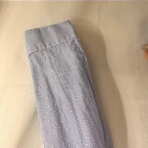 ATM Striped Button Down Boyfriend Shirt Sz XS Blue Nautical Classic City Girl White