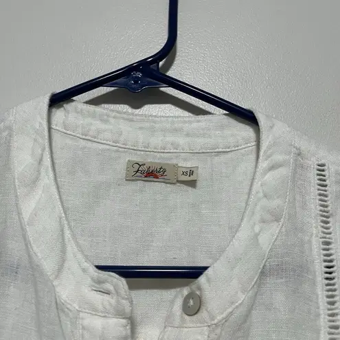 Faherty Prado Linen Dress In White Size XS