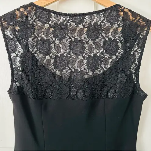Jones Wear A-Line Empire Black Lace Jeweled Cocktail Party Midi Dress Size 6