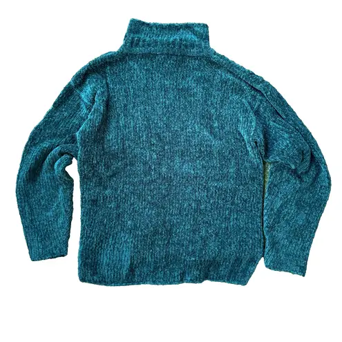 One Step Up Vintage Chenille Turtleneck Sweater M Forest Green Soft Knit 22x26